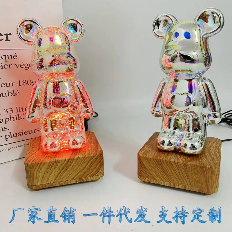 image-3D Fireworks Bear Night Light - Colorful USB Lamp