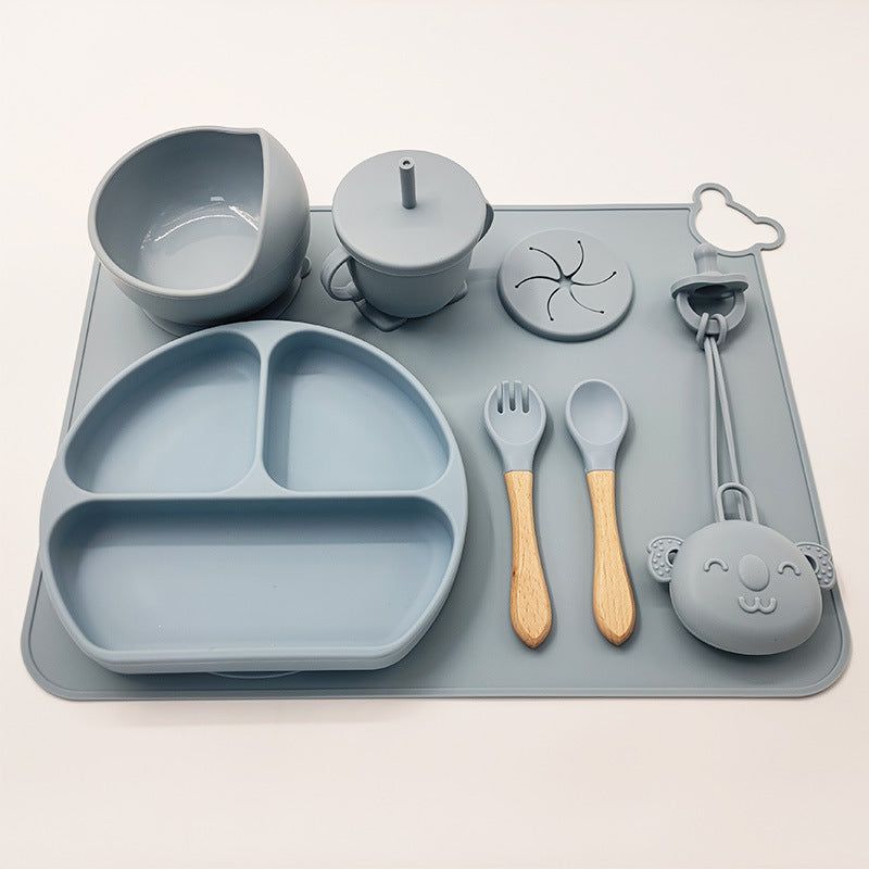 image-Baby Silicone Feeding Set - Fork Spoon & Placemat