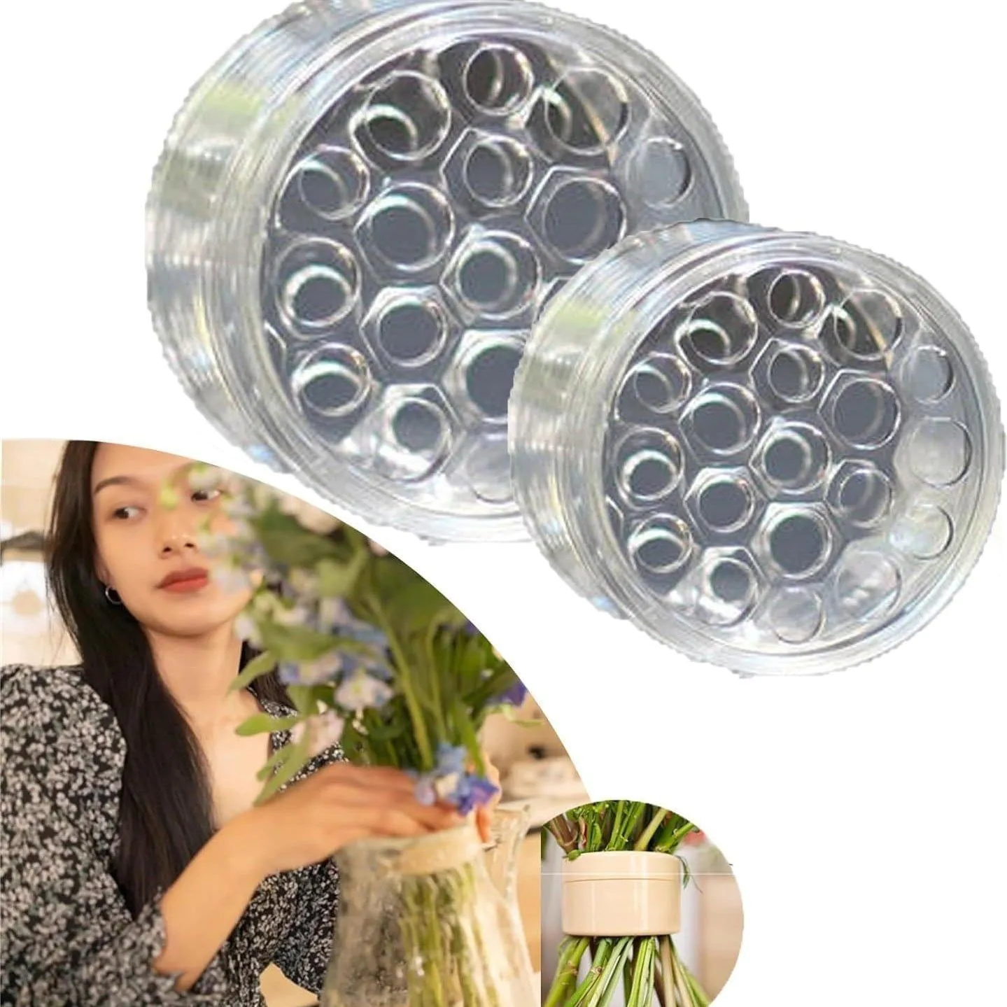image-Spiral Ikebana Stem Holder - 4 Colors Plastic
