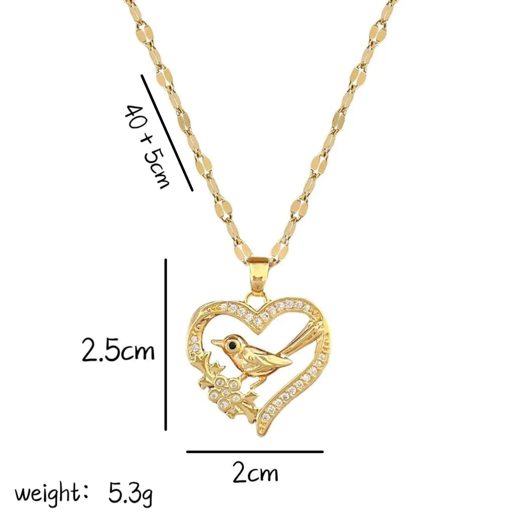 image-Titanium Steel Diamond Necklace - Women's Clavicle Chain 