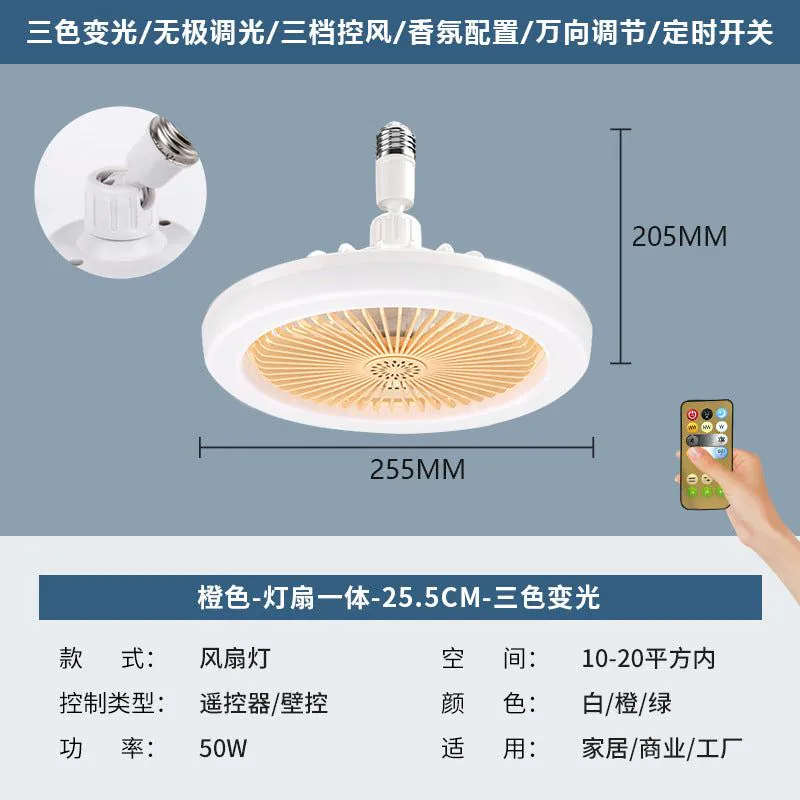 image-LED Ceiling Fan Light E27 White 3-Color Remote Control 