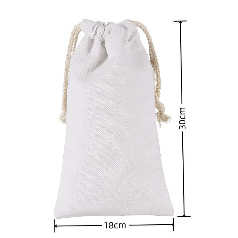image-Canvas Drawstring Bags - Cotton Linen Storage 33x45cm