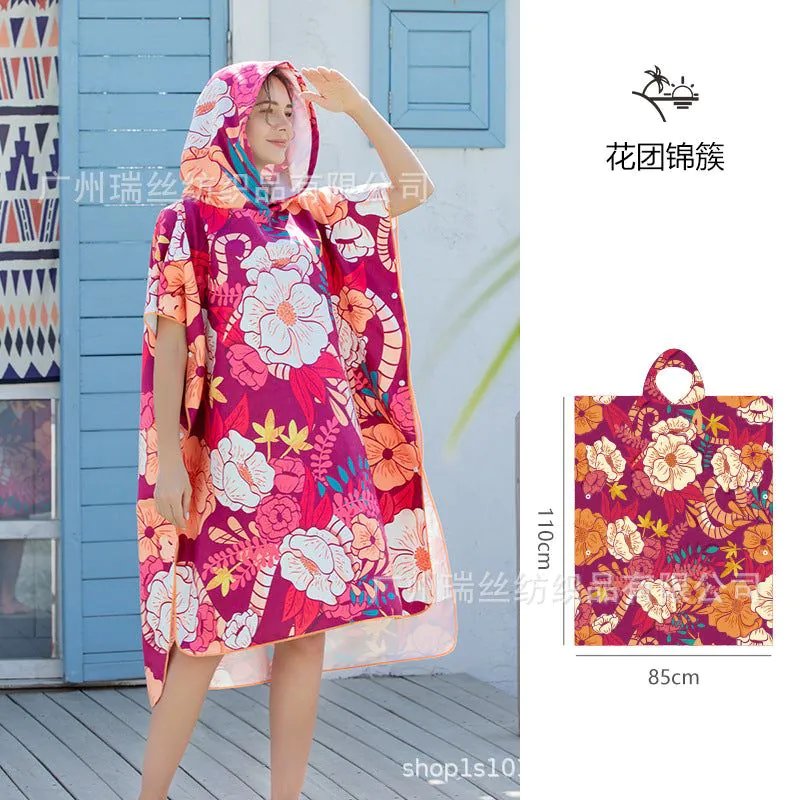 image-Reese Microfiber Beach Changing Robe - Pink Flamingo