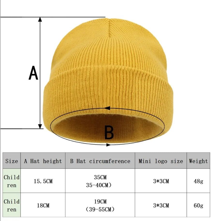 image-Engraved Knitted Beanie - Brown Acrylic L