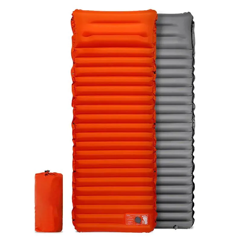 image-Wolf Walker Portable Inflatable Beach Mat - Orange/Gray 190cm