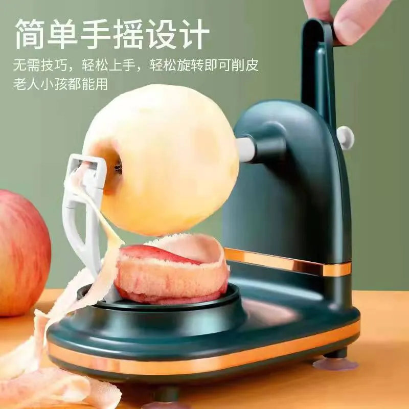 image-Hand Crank Apple Peeler - Light Green