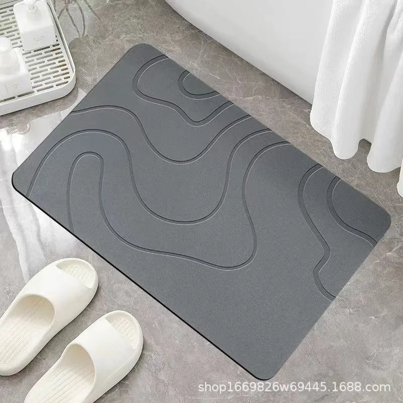 image-Diatom Mud Bath Mat 30x50cm Gray White Non-Slip