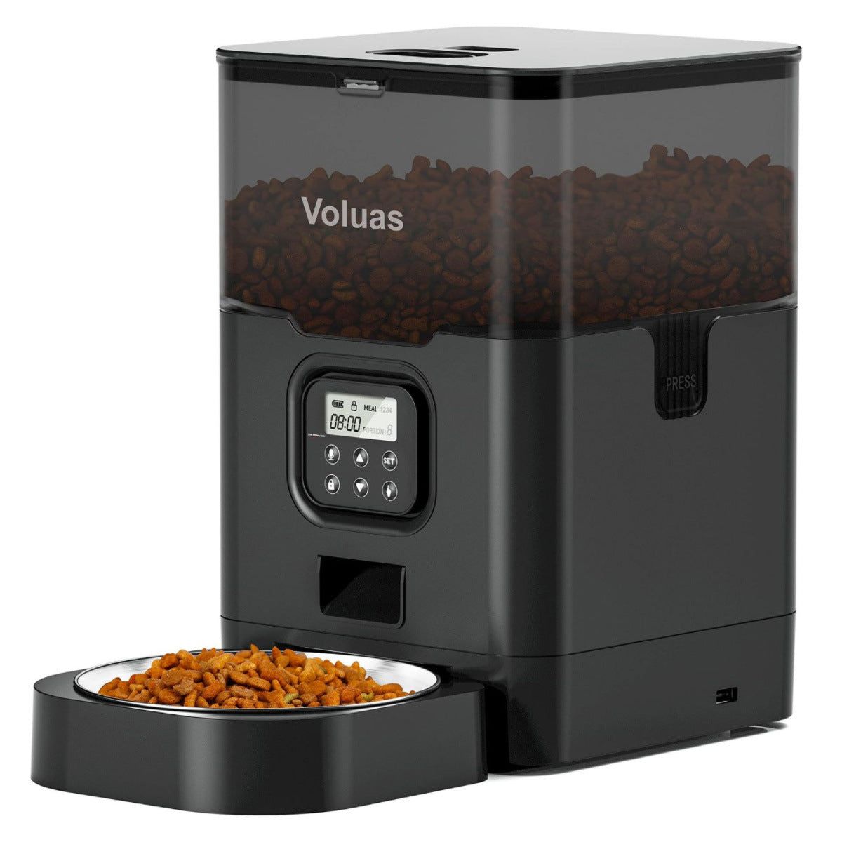 image-Smart Automatic Pet Feeder - 6L WiFi Double Meal Black Transparent