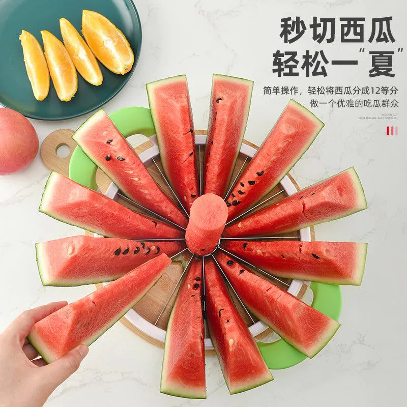 image-Watermelon Splitter - Stainless Steel Fruit Cutter
