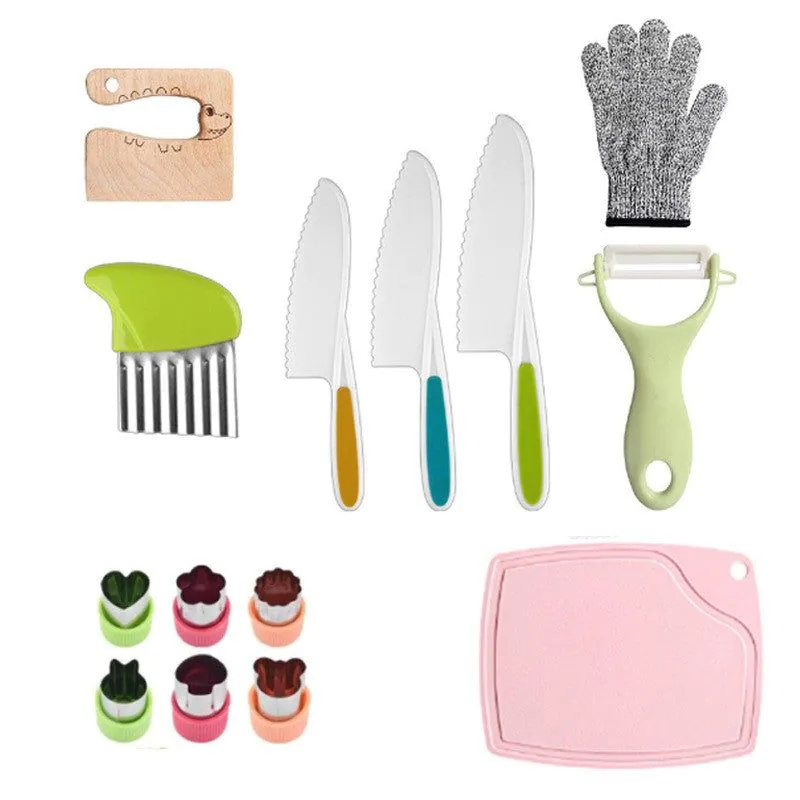 image-Litai Kids Plastic Knife Set 12-Piece Fruit Bread