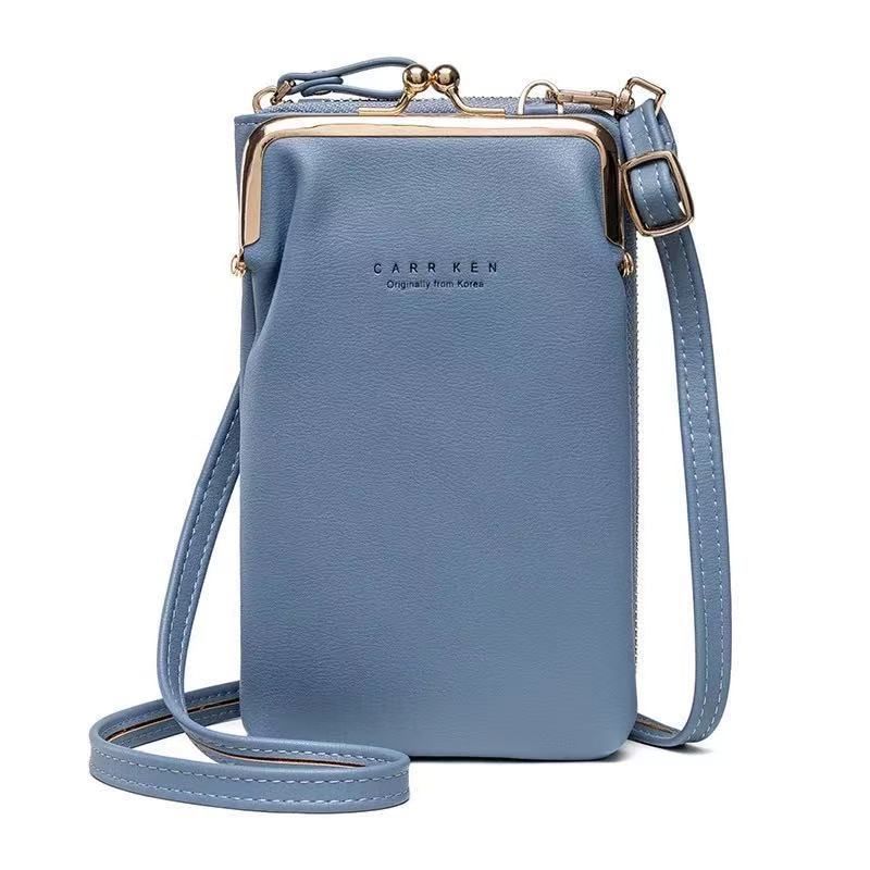 image-CarrKen Shoulder Bag - Light Blue PU Leather