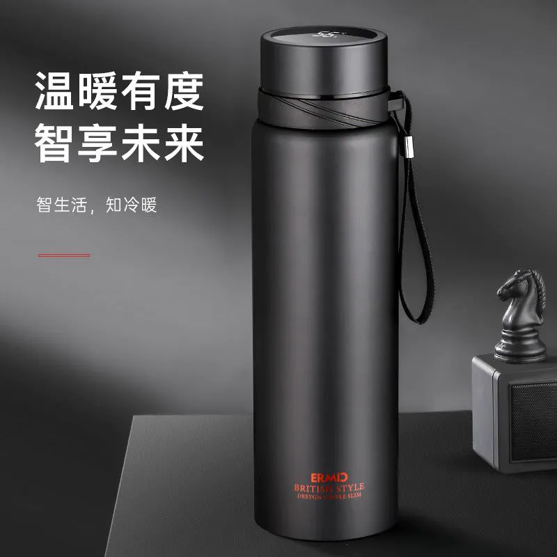 image-Smart Stainless Steel Thermos - Temperature Display 304