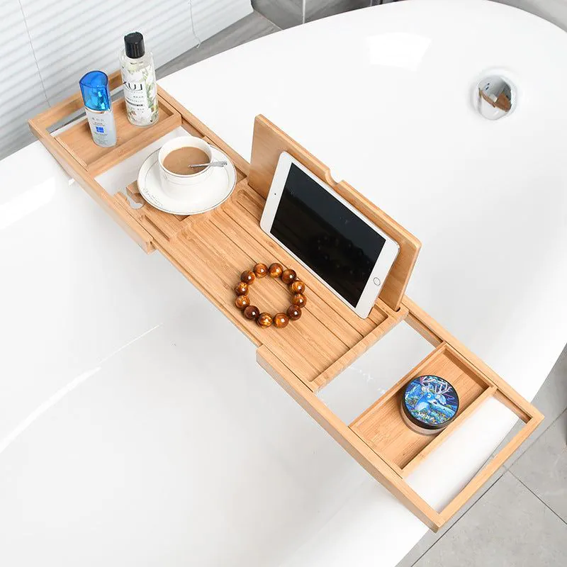 image-Disassembly Bathtub Rack Telescopic Non-Slip 
