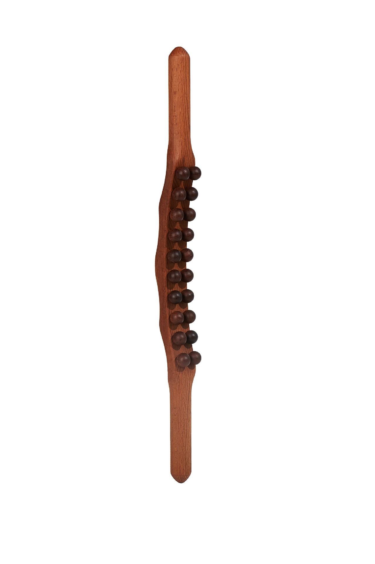image-Double Row 20 Beads Massage Stick - Wood