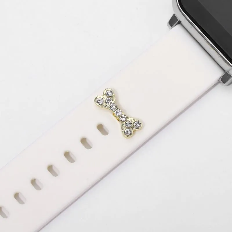 image-Apple Watch Silicone Strap - BK104 Diamond Bone Decor