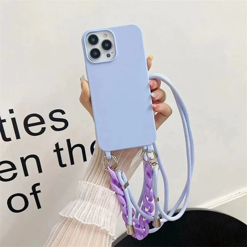 image-iPhone 14 Max Case - Grey TPU Messenger Chain