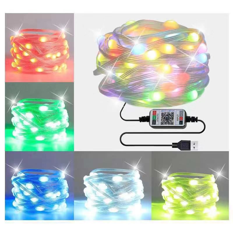 image-FX RGB Camping LED Light String - Bluetooth App Control, 100 LED, IP68