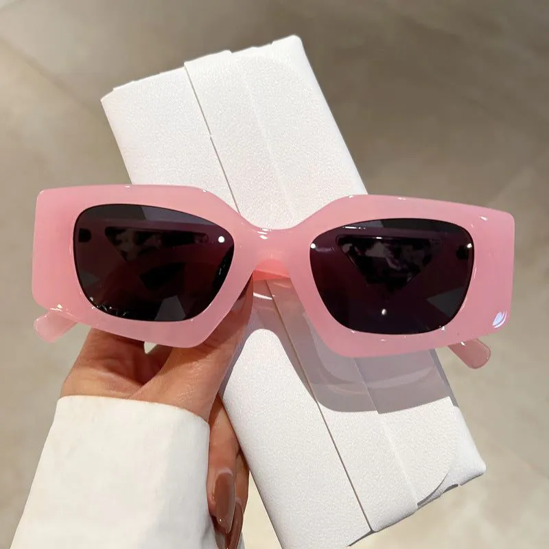 image-Diamond-shaped Sunglasses - White Frame UV400