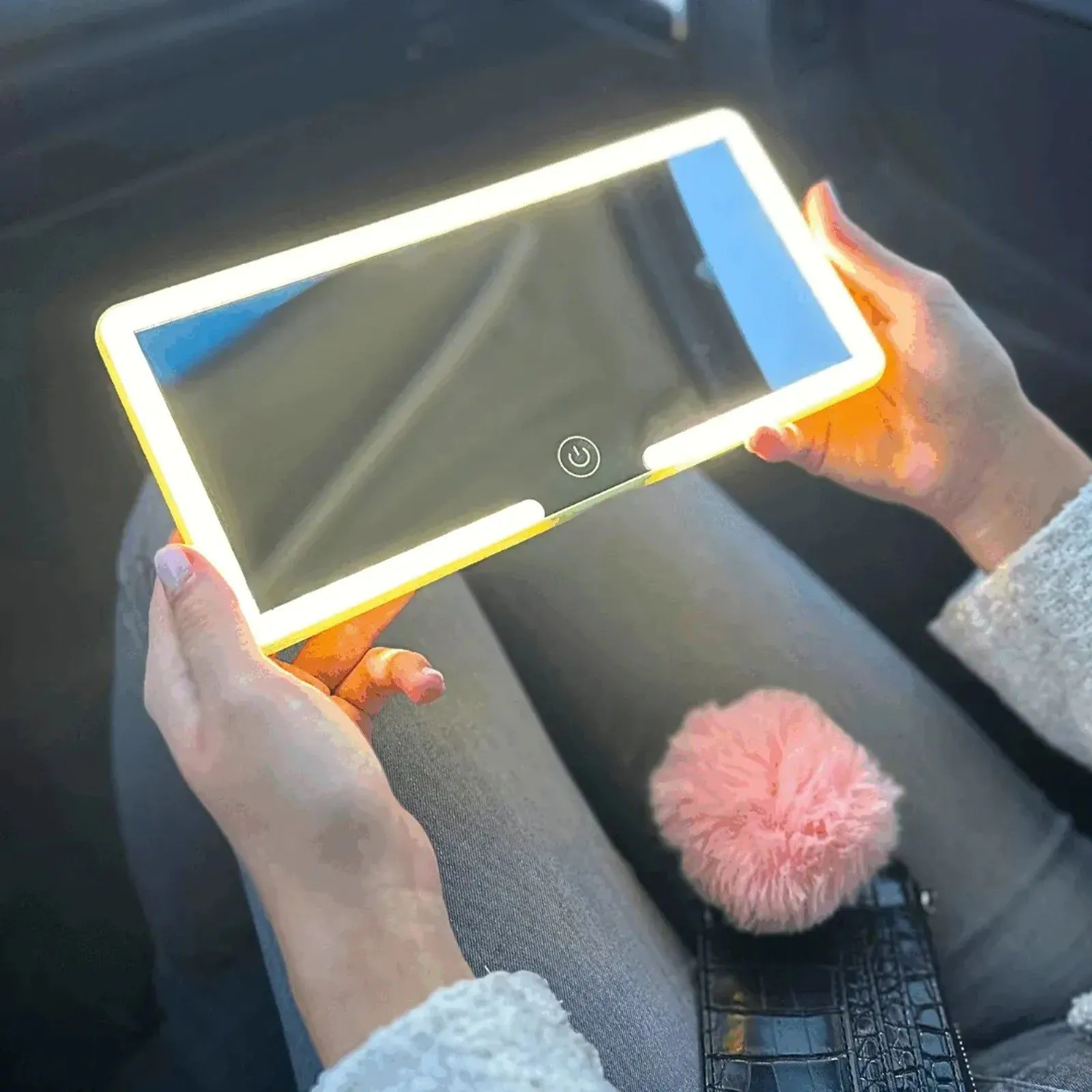 image-Car LED Vanity Mirror Sun Visor with Three-Tone Light Protection