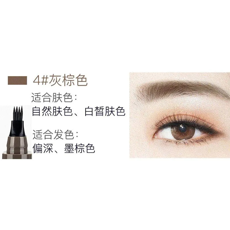 image-Four-Pronged Eyebrow Pencil - Natural Black Waterproof 