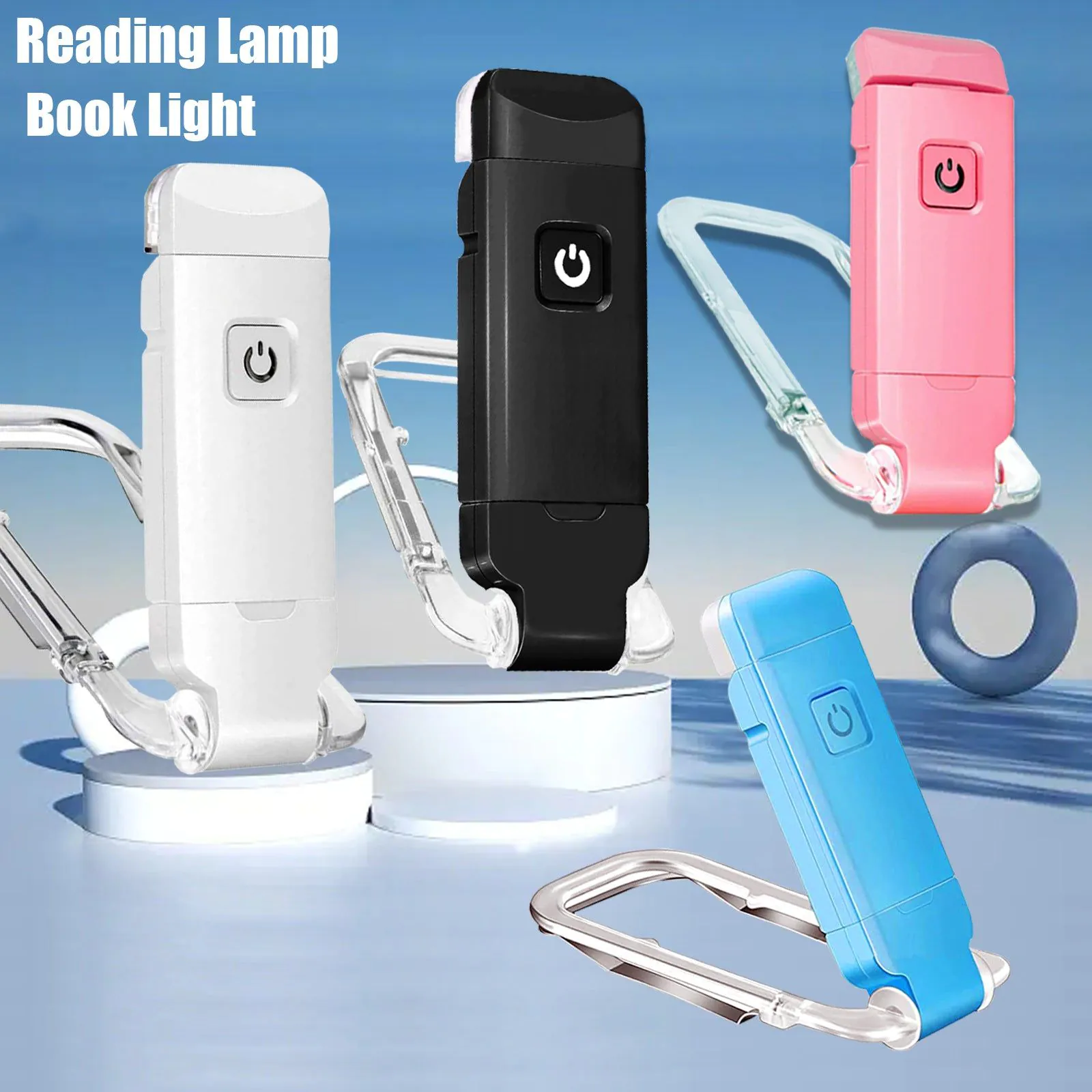 image-USB Mini Clip Reading Lamp - White Portable Book Light