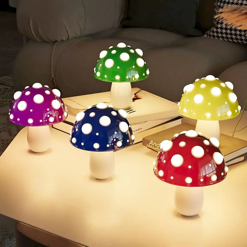 image-ILUMINIZE Mushroom Night Light - Purple, Modern Minimalist, Charging Lamp