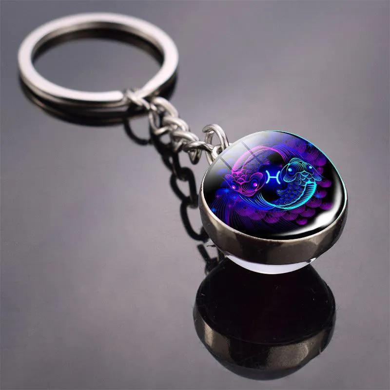 image-Constellation Keychain - Double-sided Glass Ball