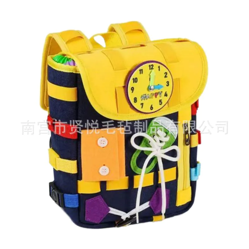 image-Felt Children's Toy Activity Board School Bag