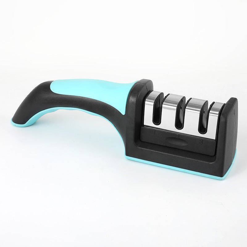 image-Tungsten Steel Three-Stage Knife Sharpener - Red Quick Sharpening Tool