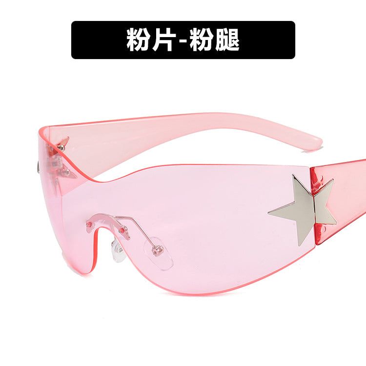 image-Frameless Aviator Sunglasses - Star Design