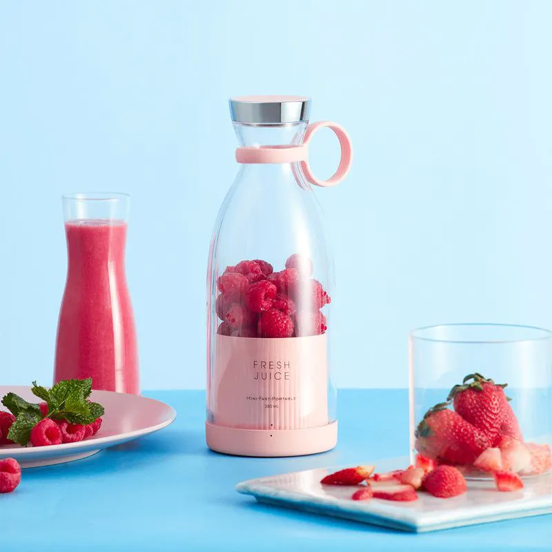 image-Excellent Two Portable USB Juicer Cup - Pink