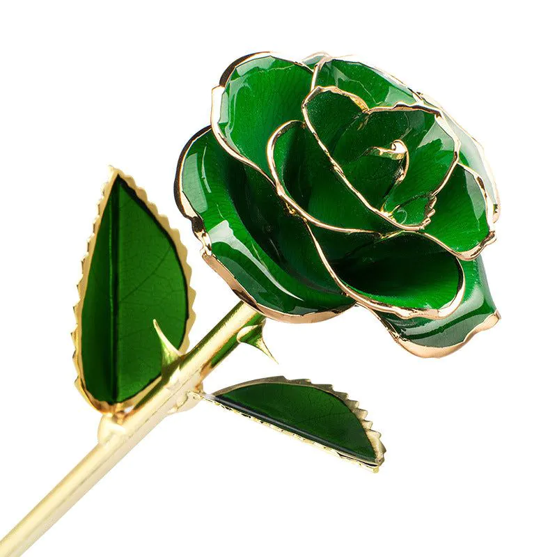 image-24K Gold-Plated Roses Lacquer Flowers