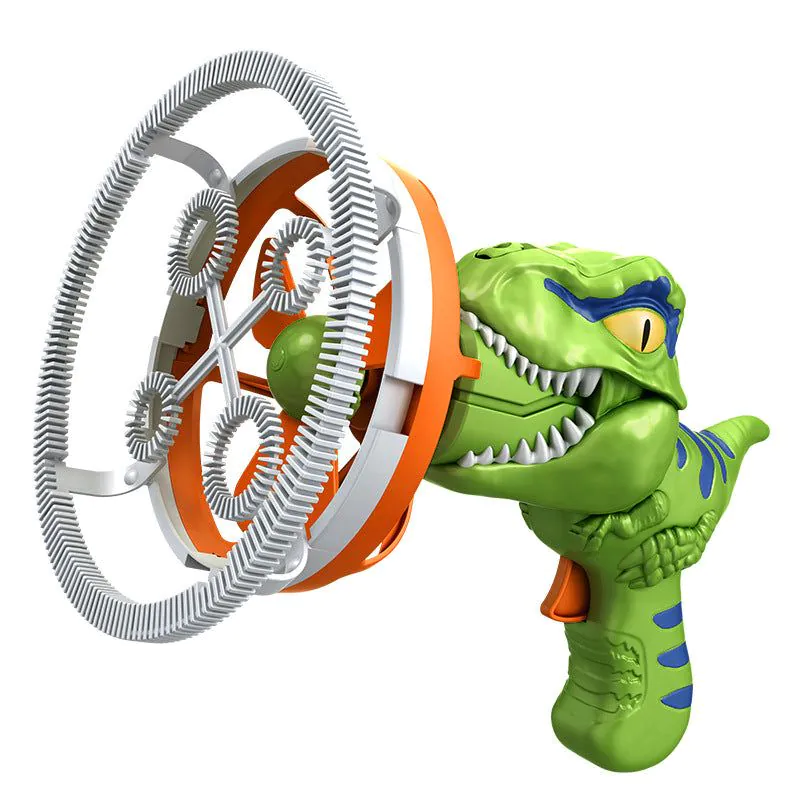 image-Dinosaur Bubble Machine - Green Electric Fan Toy