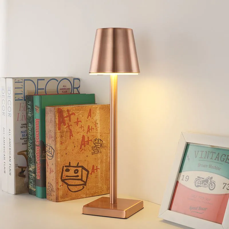 image-Retro LED Table Lamp - Sand Black Touch USB Charging 40cm