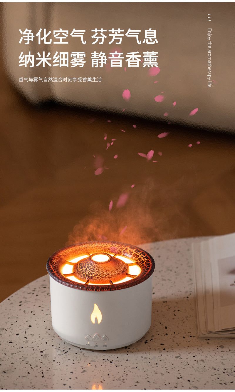 image-Flame Humidifier Aroma Diffuser 350ml Ultrasonic Oil