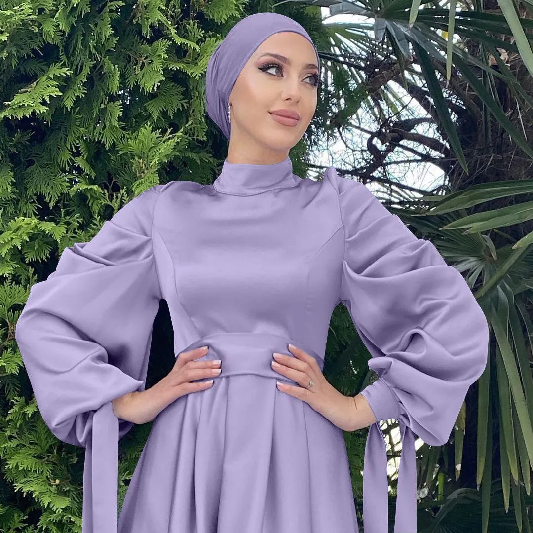 image-Loriya Polyester Long Sleeve Dress - Black