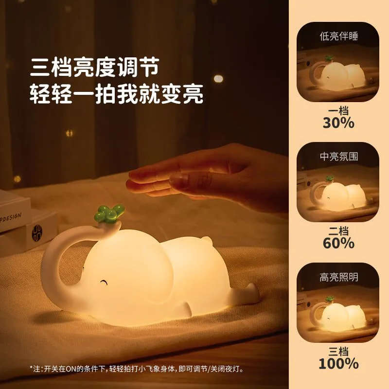 image-Dumbo Silicone Night Light - USB Charging White