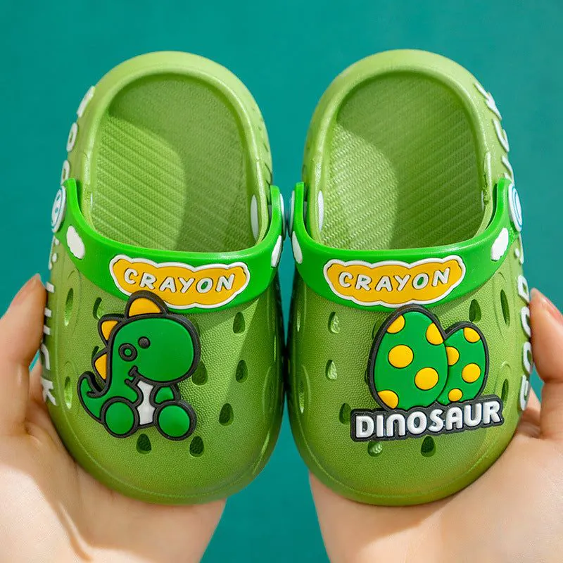 image-Dinosaur Baby Clogs - Orange Non-Slip PVC