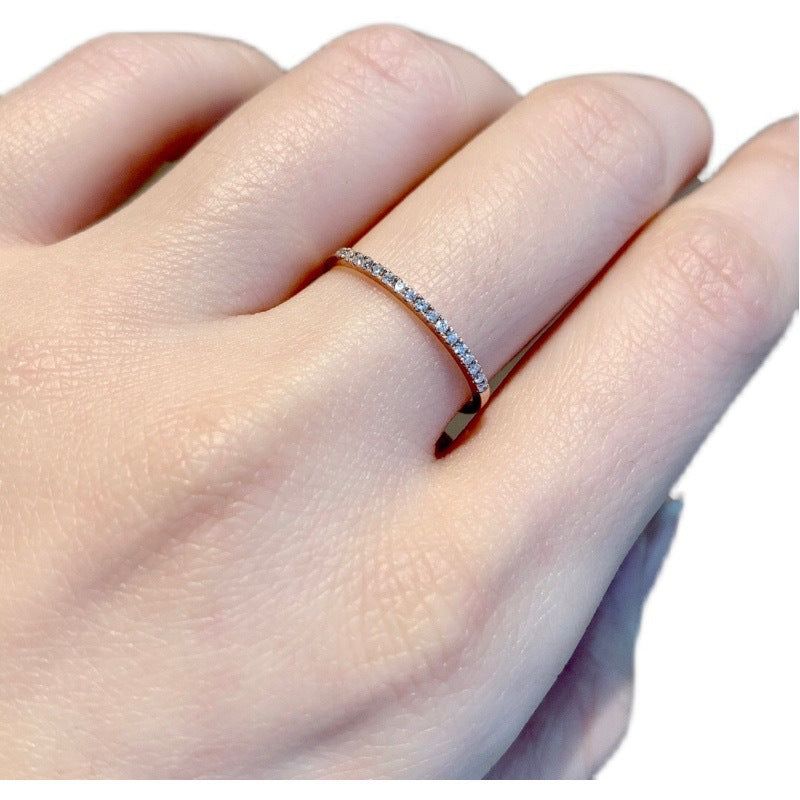 image-S925 Sterling Silver Diamond Ring - Rose Gold