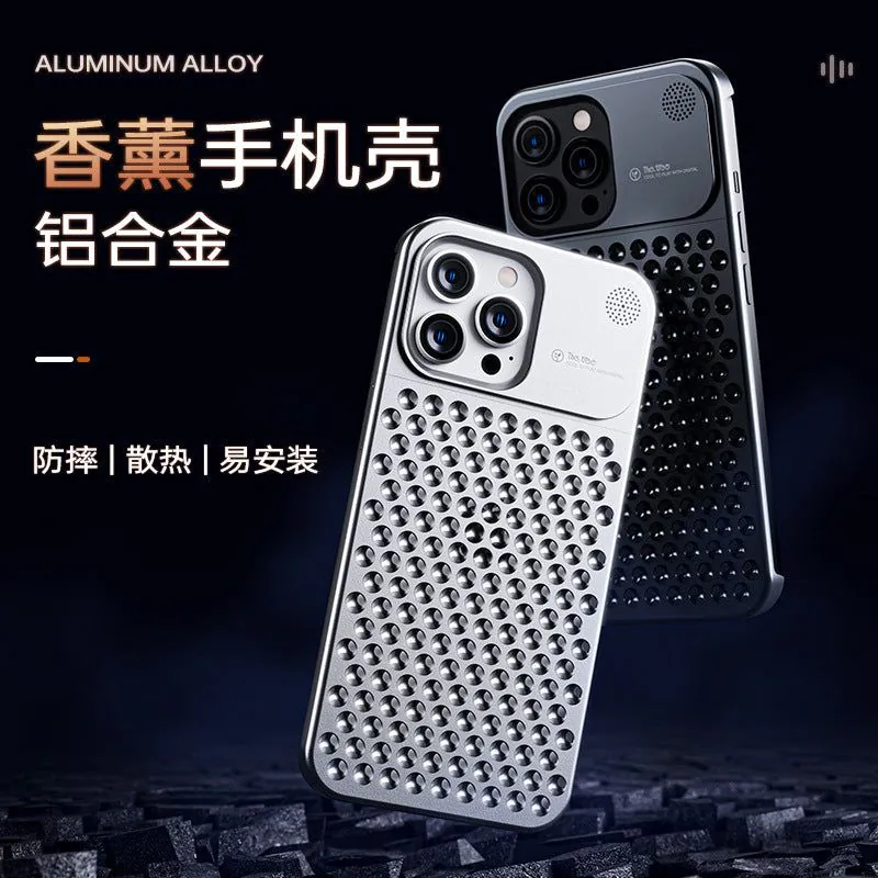 image-iPhone 14 Pro Case - Metal Frame Breathable Mesh Cover