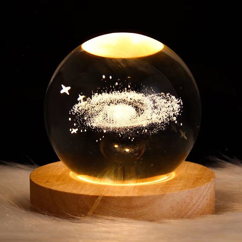 image-Crystal Ball Night Light - Moon Romantic Bedside Lamp
