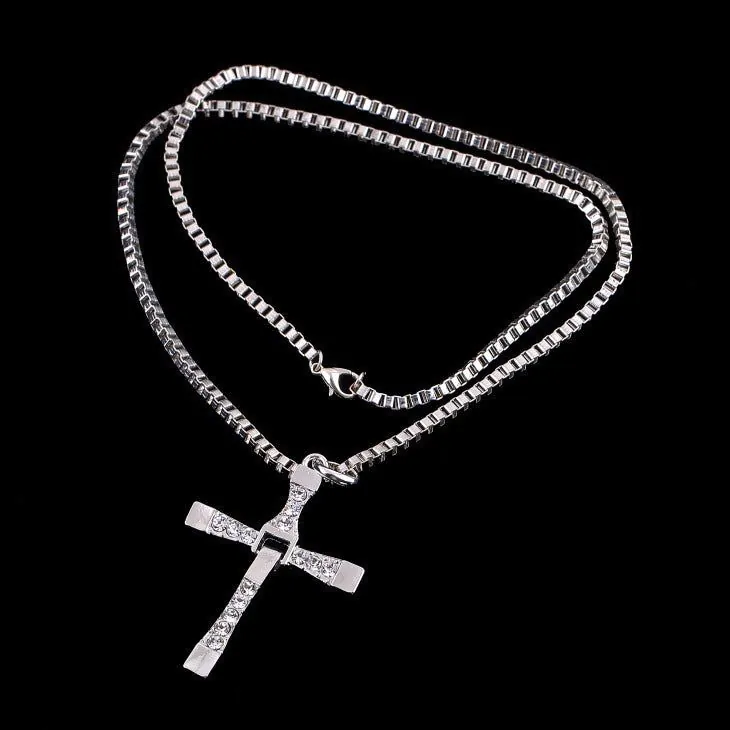image-Fast and Furious 8 Cross Necklace - Gold Plated Alloy Pendant
