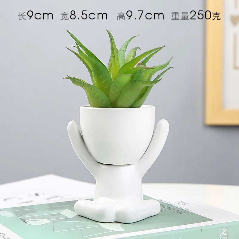 image-Sanwuxuan Nordic Ceramic Succulent Pot