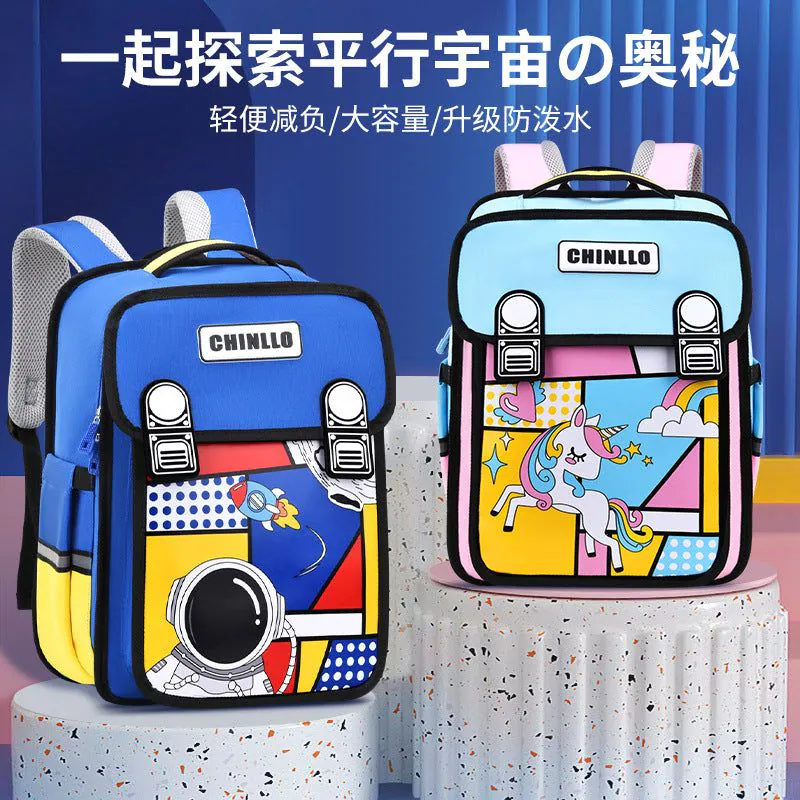 image-Chunlong Waterproof Comic Schoolbag for Grades 1-6 - 36-55L Backpack