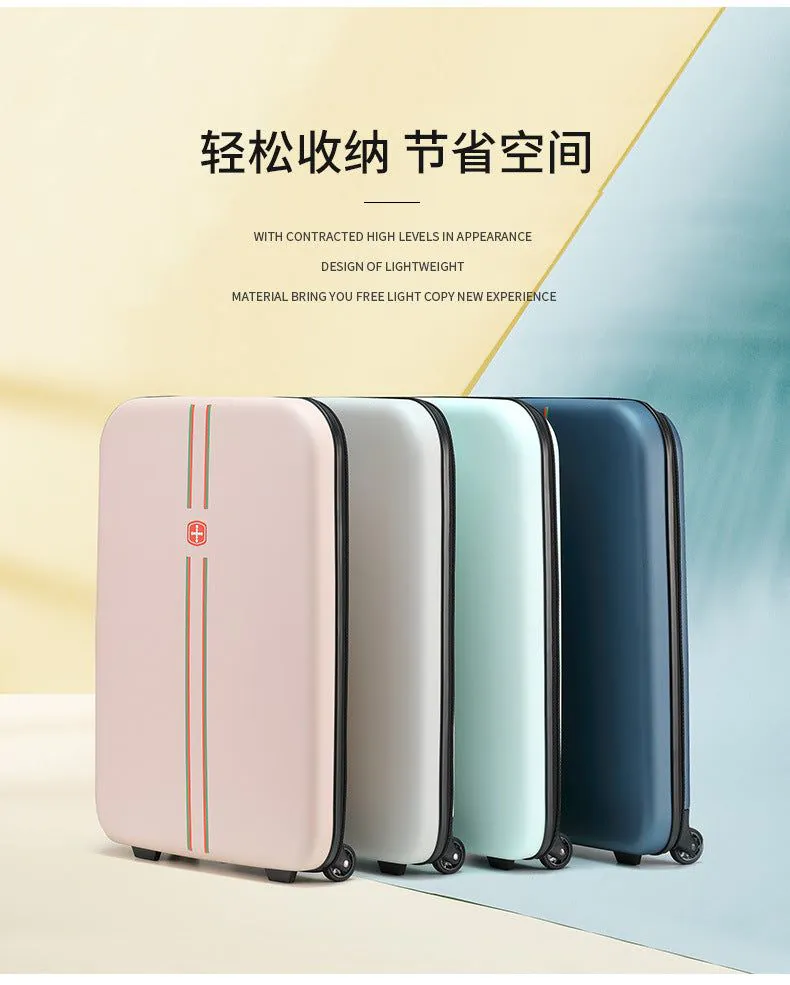 image-Shris Folding Suitcase 24" Pink Hard ABS+PC