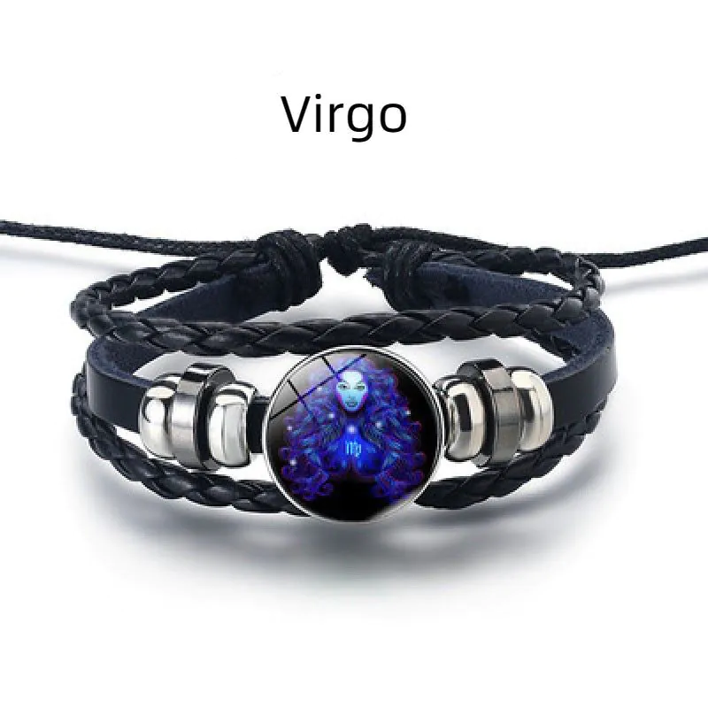 image-12 Constellation Leather Bracelet - Aquarius Unisex 