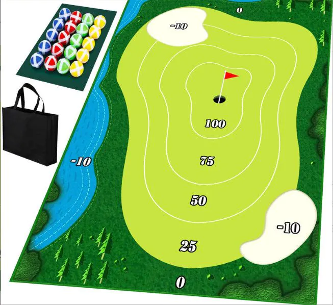 image-Casual Golf Game Set Golf Hitting Mat - Flannel