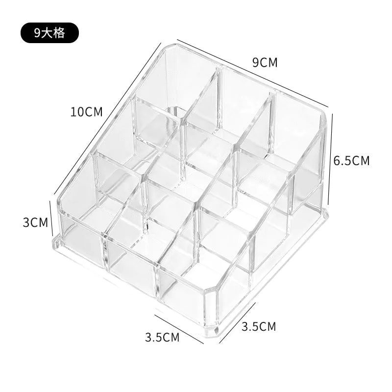 image-Lipstick Storage Rack - 40 Grid Transparent Plastic