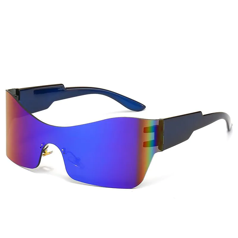 image-Y2K UV400 Arc-Shape Riding Glasses - Black Frame, Outdoor Sports