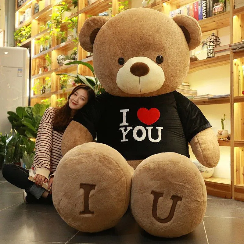image-Oversized Plush Teddy Bear - Chocolate Ribbon 60cm